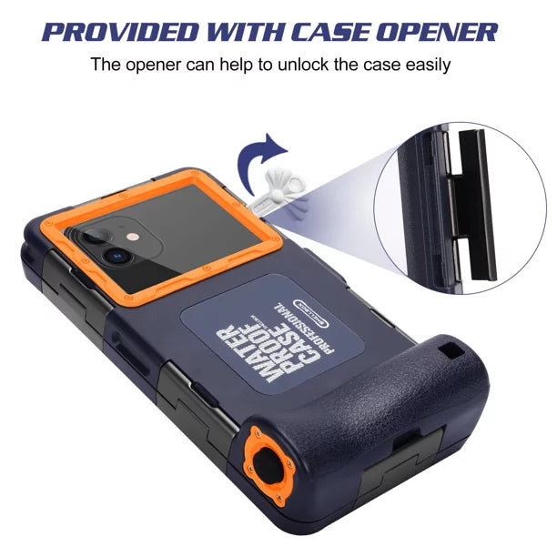 UrbanX Professional [15m/50ft] Swimming Diving Surfing Snorkeling Photo Video Waterproof Protective Case Underwater Housing for Xperia XZ Premium And all Phones Up to 6.9 Inch LCD with Lanyard