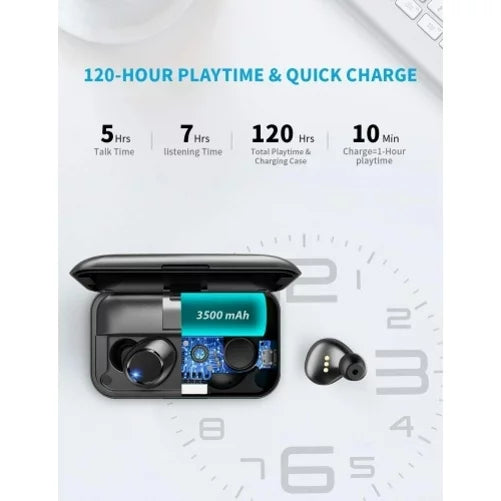 Wireless Earphones TWS Headphones True Stereo Earbuds w Mic Charging Case M1J for Motorola Moto E (2020), One 5G, Razr (2020) (2019), Edge (2021) - NABI DreamTab HD8, XD 10.1" - Nokia 3.1, 7.1