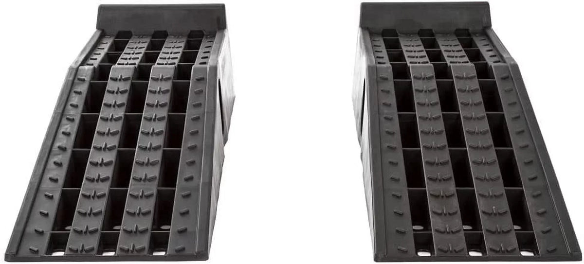 PSR295 Plastic Car Service Ramps - Lifts Vehicles 6.25" H for Maintenance or Oil Changes - Each Ramp is 12" W - Pack of Two - 10,000 lbs. Capacity Per Pair