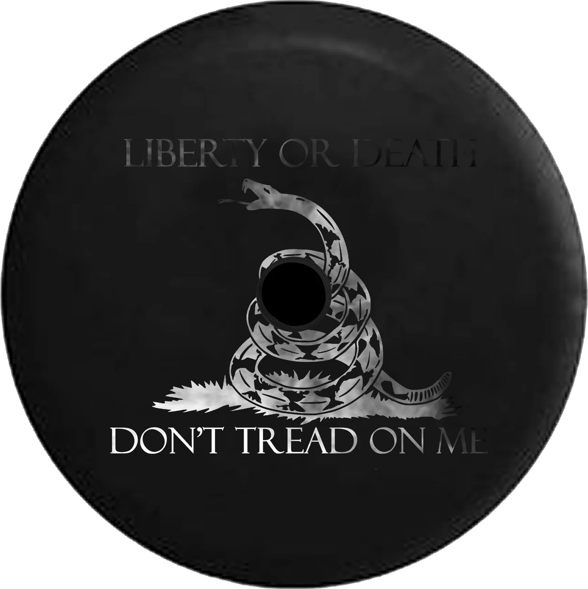 2018 2019 Wrangler JL Backup Camera Liberty or Death Don't Tread on Me Snake Dark Smoke Spare Tire Cover for Jeep RV 32 Inch