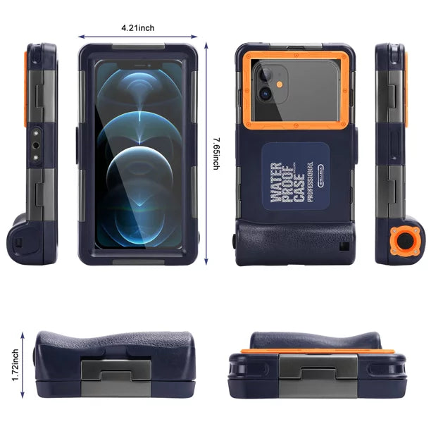 UrbanX Professional [15m/50ft] Swimming Diving Surfing Snorkeling Photo Video Waterproof Protective Case Underwater Housing for Xperia XZ Premium And all Phones Up to 6.9 Inch LCD with Lanyard