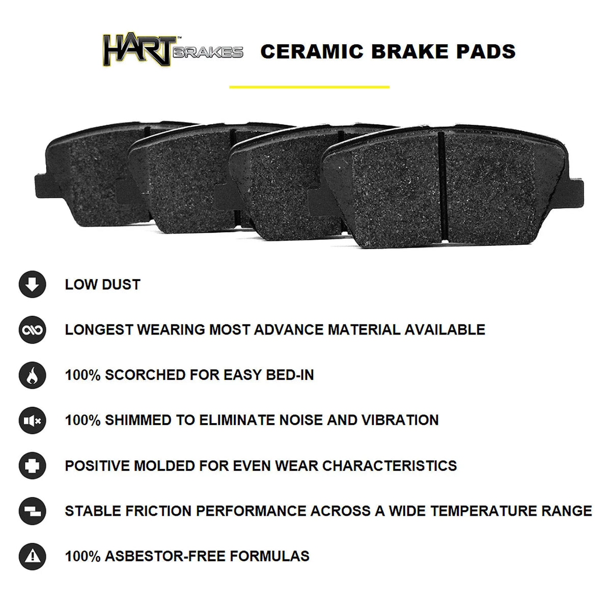 Hart Brakes Front Brakes and Rotors Kit |Front Brake Pads| Brake Rotors and Pads| Ceramic Brake Pads and Rotors |fits 2017-2018 Nissan X-Trail, 2017-2019 Nissan Qashqai, 2018-2020 Nissan Rogue