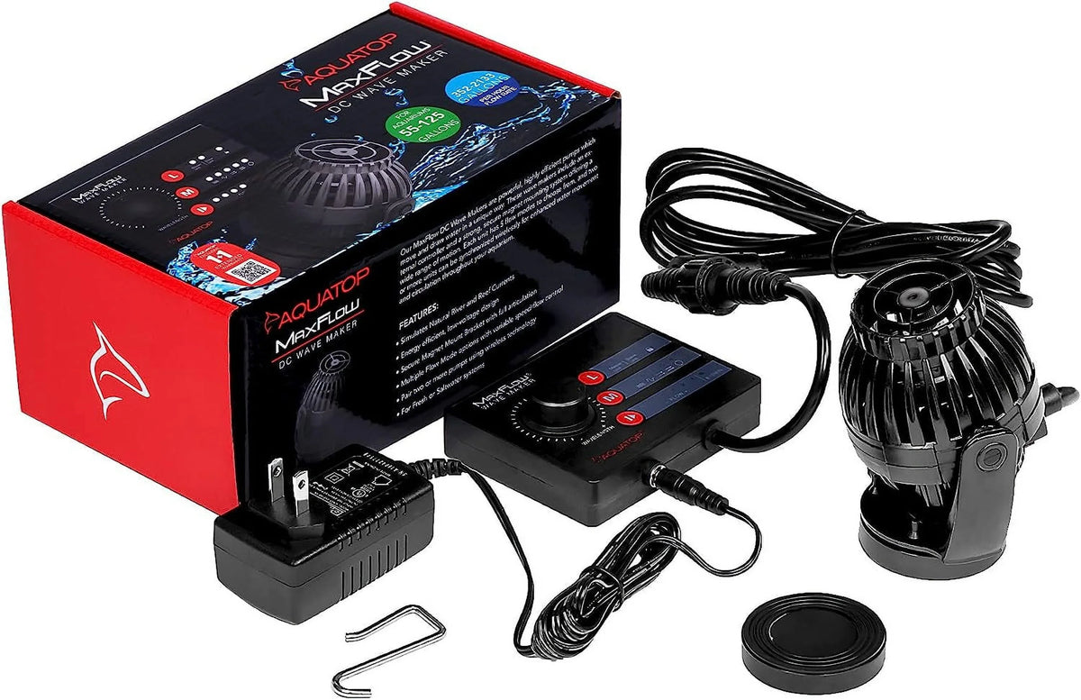 Maxflow DC Wavemaker Pump With Controller, 2,113 GPH – Fits 55-125 Gallon Tanks, Safe For Salt & water Aquariums, Wirelessly Connect 2 Or More Units, Aquarium Pump, MWV-2000