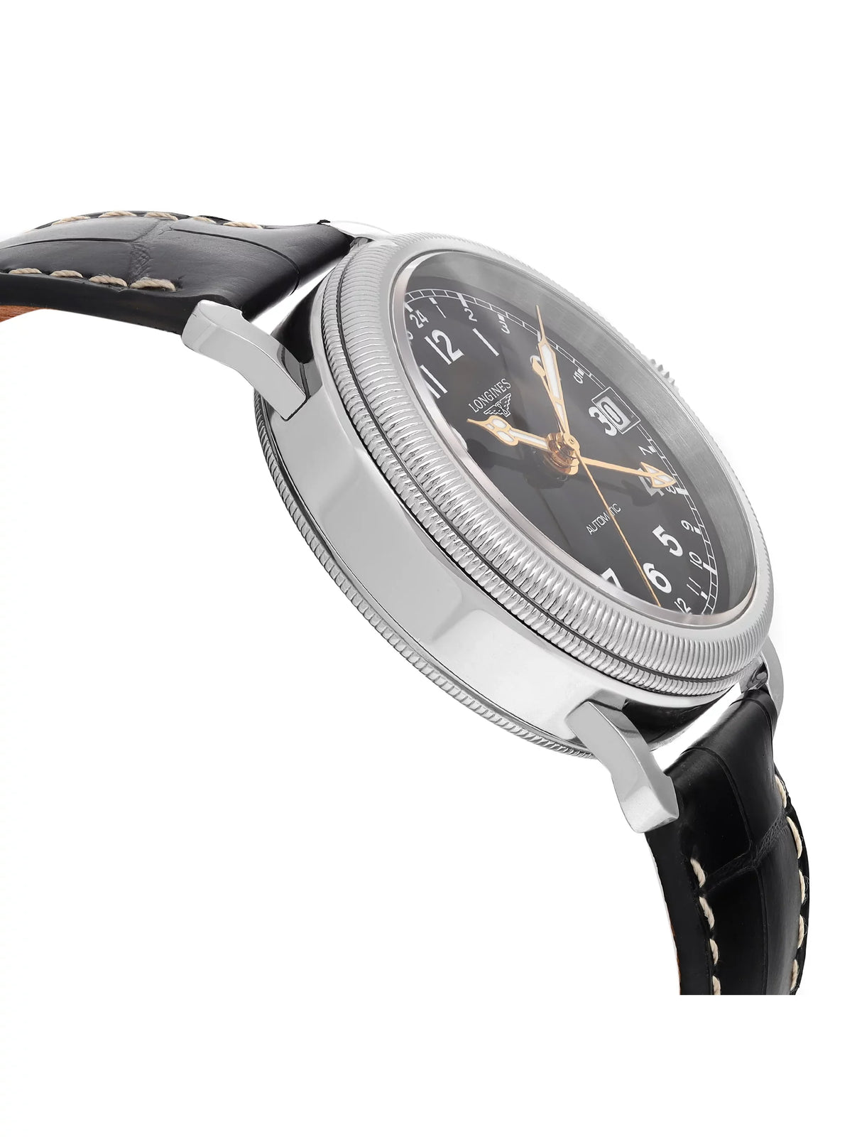 New Longines Heritage Avigation GMT Steel Ebony Automatic Watch L2.778.4.53.2