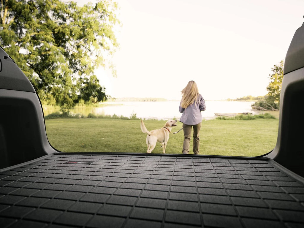 WeatherTech Cargo Trunk Liner with Bumper Protector compatible with 2007-2014 FJ Cruiser - Behind 2nd Row Seating With Bumper Protector, Ebony