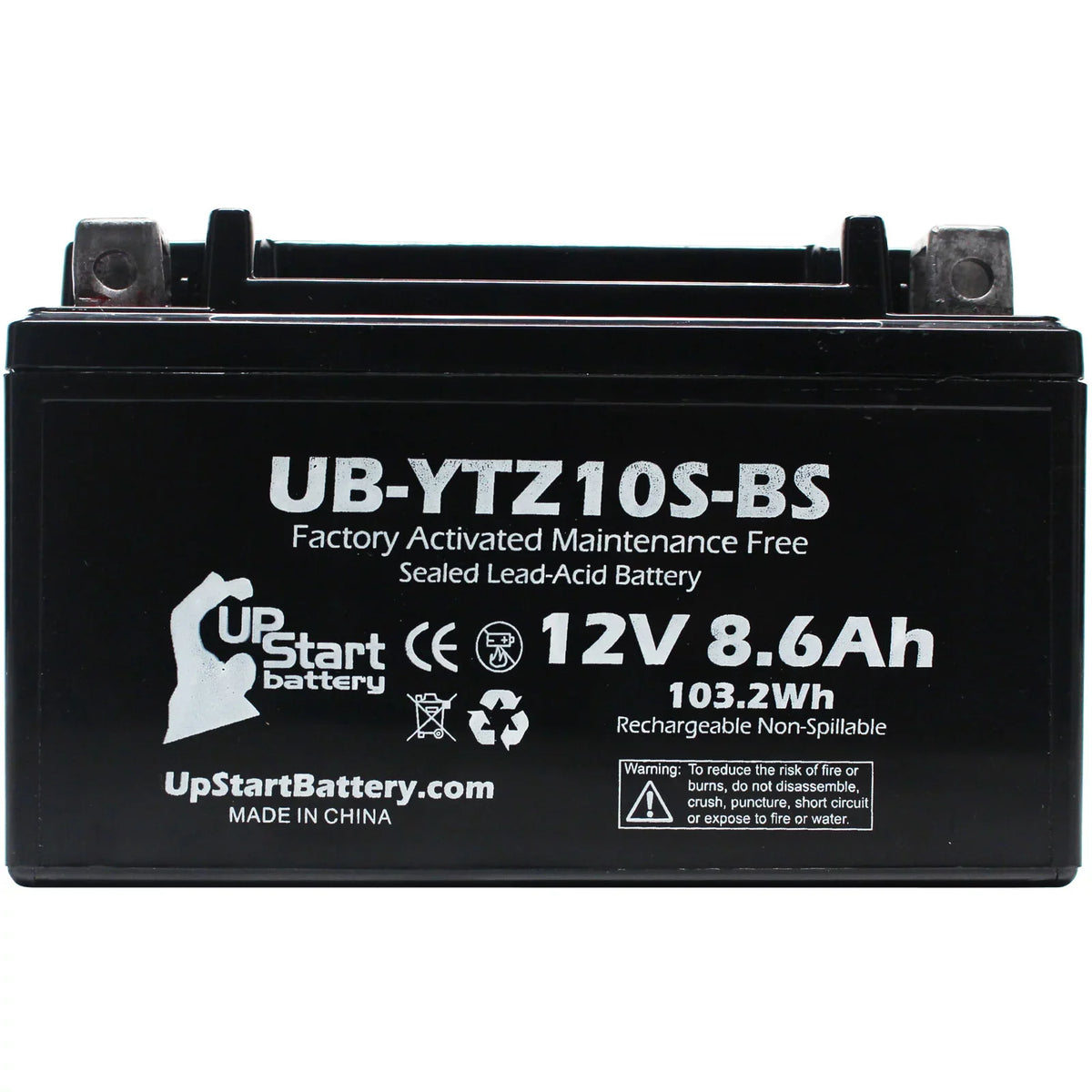 4-Pack UpStart Battery Replacement for 2010 Yamaha Maxam 250CC Factory Activated, Maintenance Free, Scooter Battery - 12V, 8.6Ah, UB-YTZ10S-BS