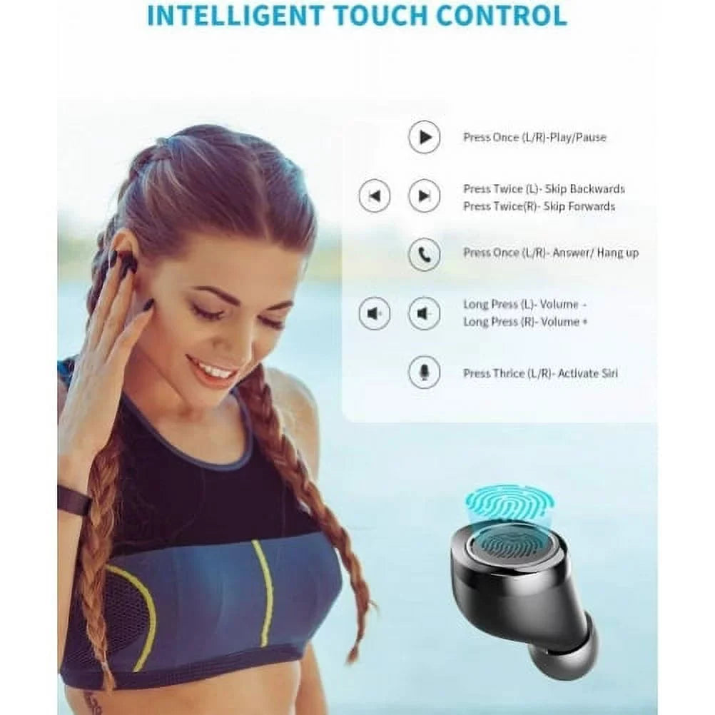 Wireless Earphones TWS True Stereo Earbuds Headphones w Mic Charging Case LED Display Y7V for Galaxy TabPRO 12.2 Tab 3 8.0 7.0 NotePRO 12.2 - TCL Tab 8 - Vankyo MatrixPad S10
