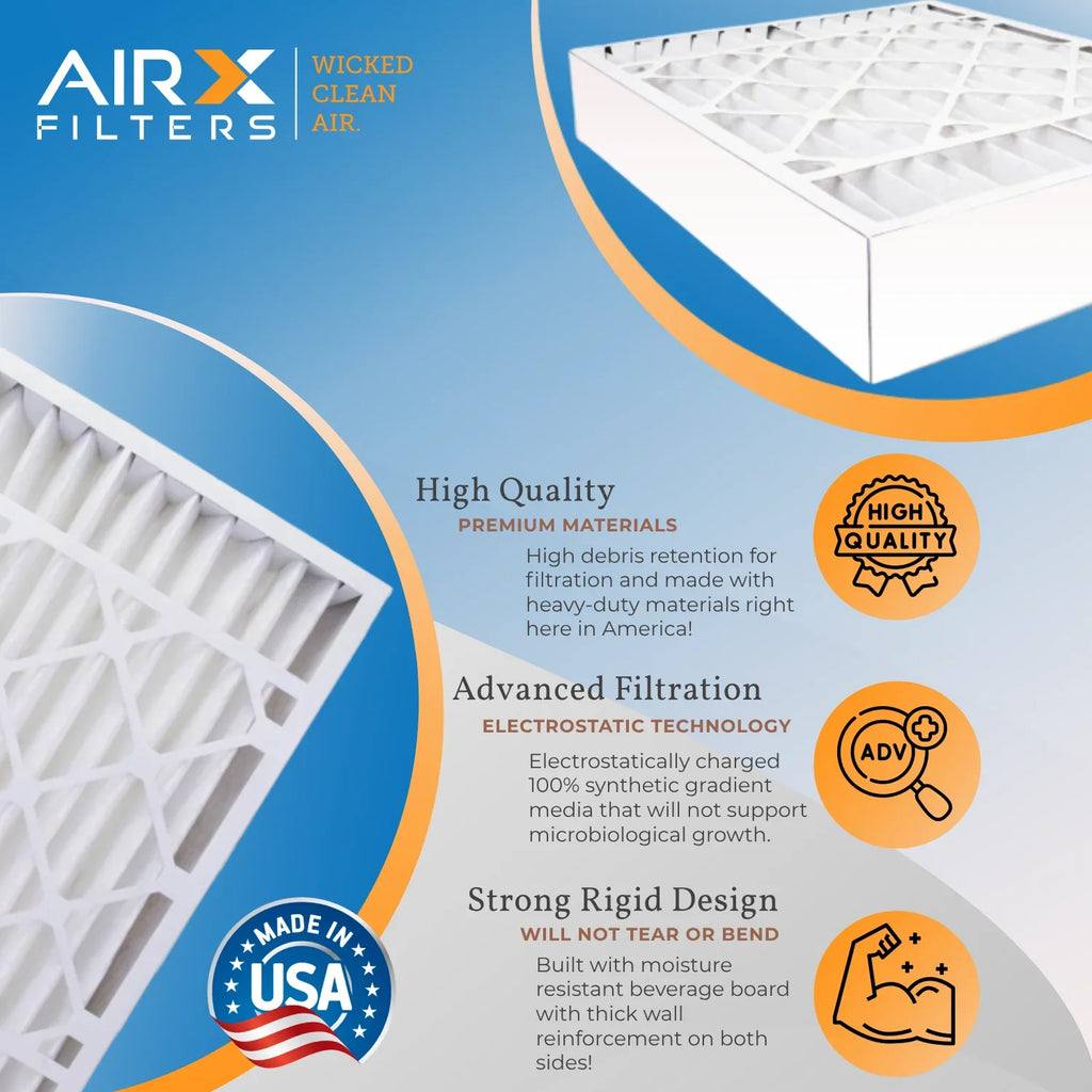 16x20x4 Air Filter MERV 11 Comparable to MPR 1000, MPR 1200 & FPR 7 Compatible with White Rodgers FR1000M-111 Premium USA Made 16x20x4 Furnace Filter 6 Pack MERV 11 by AIRX FILTERS WICKED CLEAN AIR.