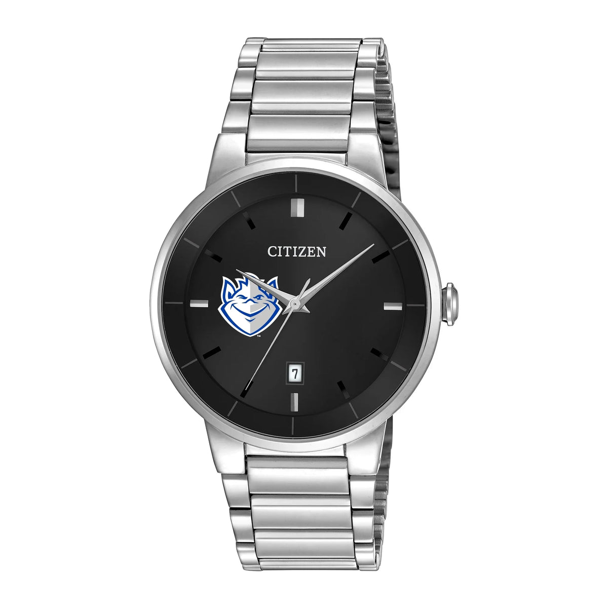 Men's Citizen Watch Silver Saint Louis Billikens Dark Dial Stainless Steel Watch