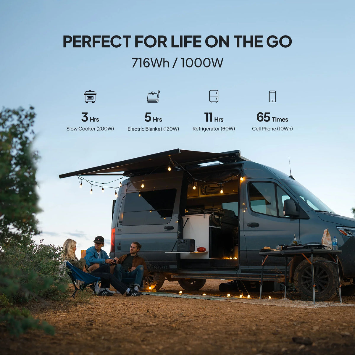 BLUETTI AC70+B80 Portable Solar Generator, 768Wh LiFePO4 Power Station, 80% Charge in 45 Mins, 1000W Rated Power (2000W Lifting Power) for Camping, Hiking, Home Backup