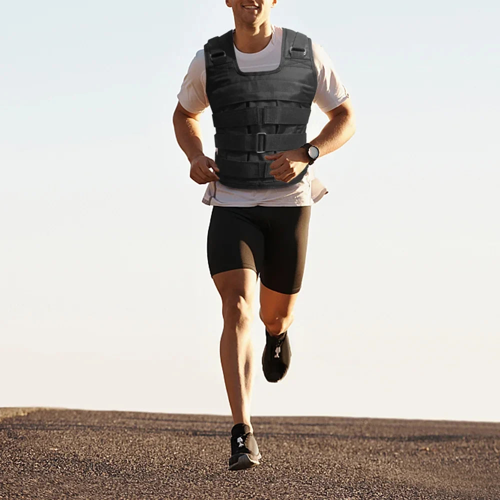 Walmeck Waistcoat, Adjustable Load Vest for Strength Training , 50kg Max. Load (Empty), Oxford Exercise Load Loading