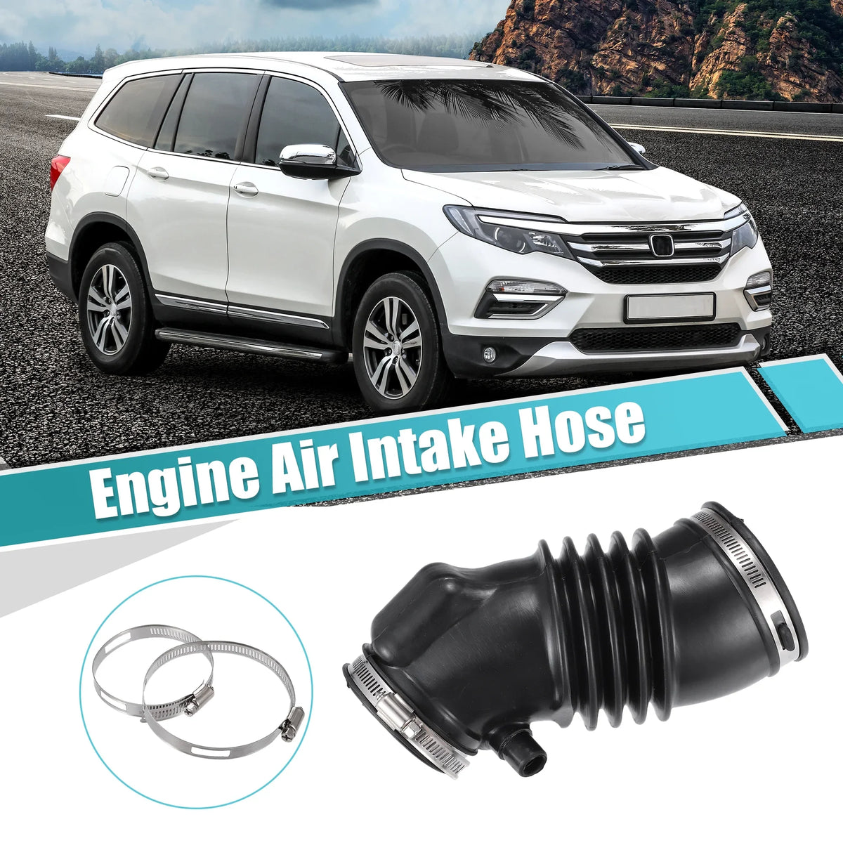 Unique Bargains Air Cleaner Intake Hose with Stainless Steel Hose Clamps for Honda Pilot 2009 - 2015