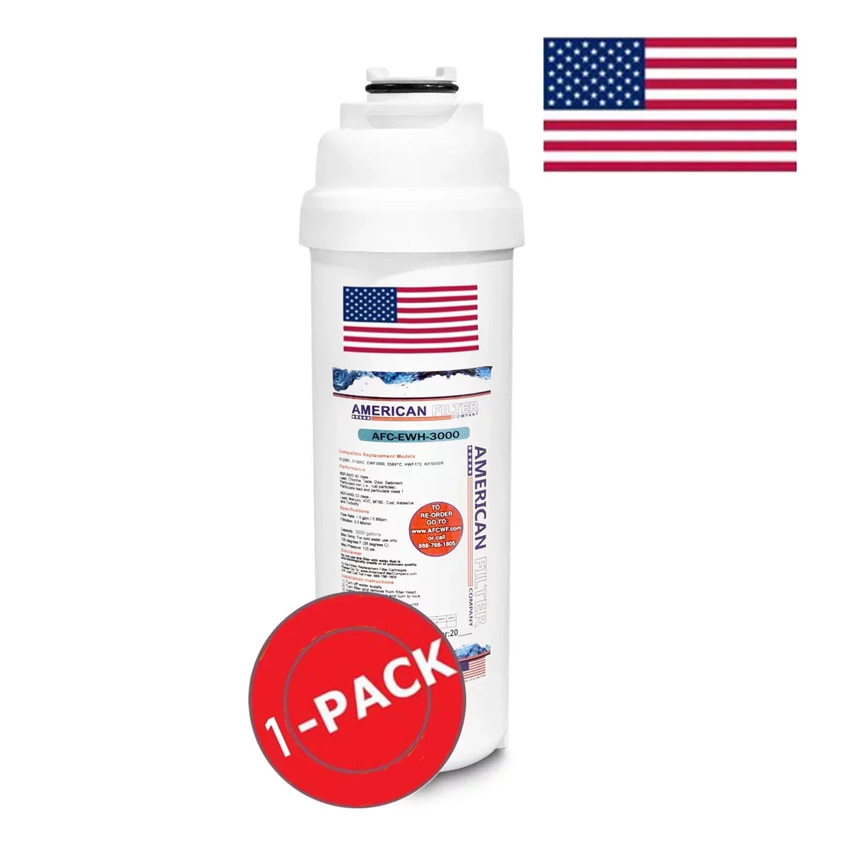 AFC Brand , Water Filters , Model # AFC-EWH-3000 , Compatible with Elkay® LZWSDPK - 1 Pack - Made in U.S.A.