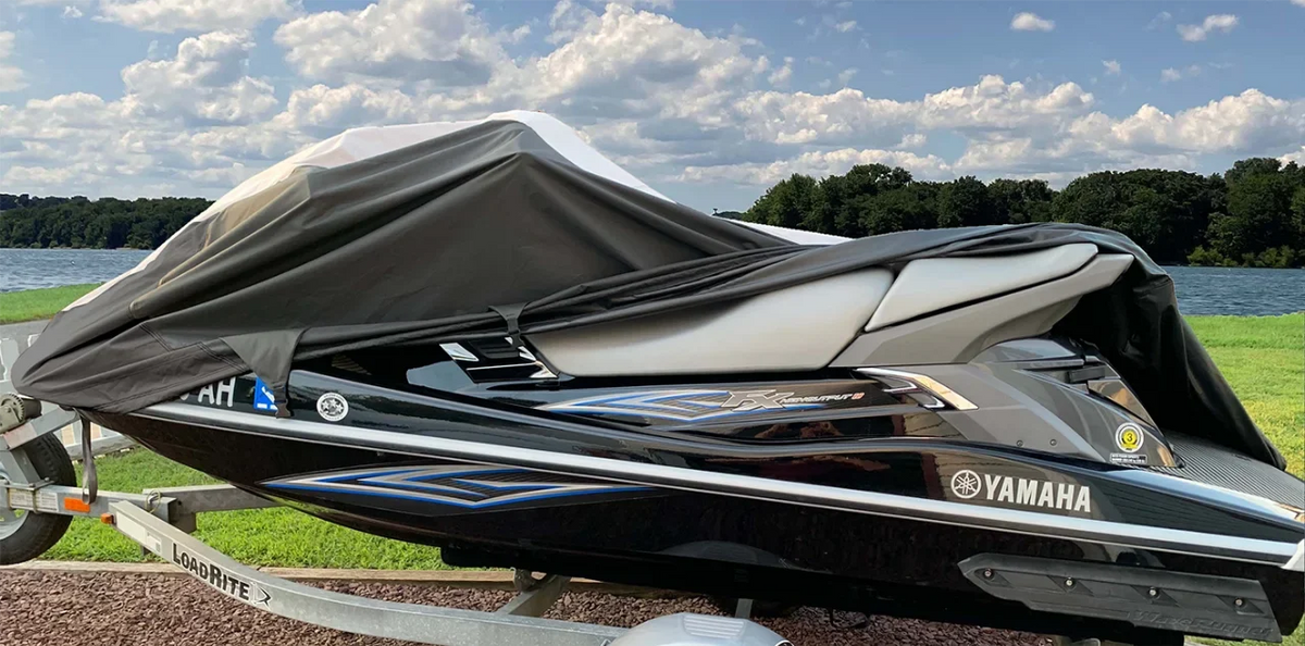 SUPER HEAVY-DUTY PWC 600D JET SKI Cover Compatible for Sea Doo Sea-Doo GTX 2000-2001, GTX Limited 2005-2008 Jet Ski Watercraft Cover Dark