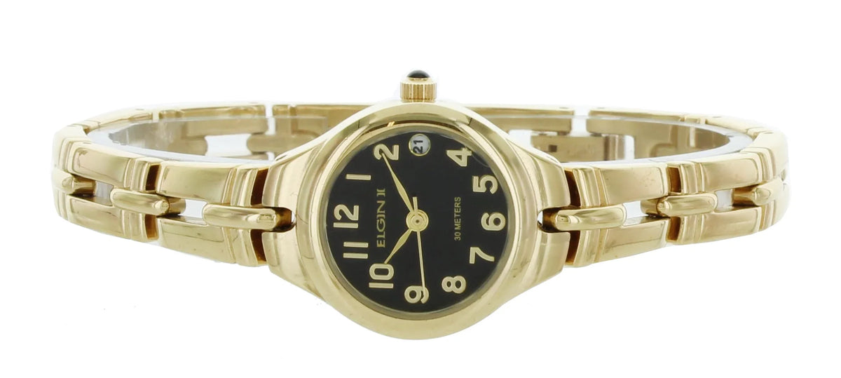 Ein Women's Round Analog Date Gold Tone Bracelet Style Watch