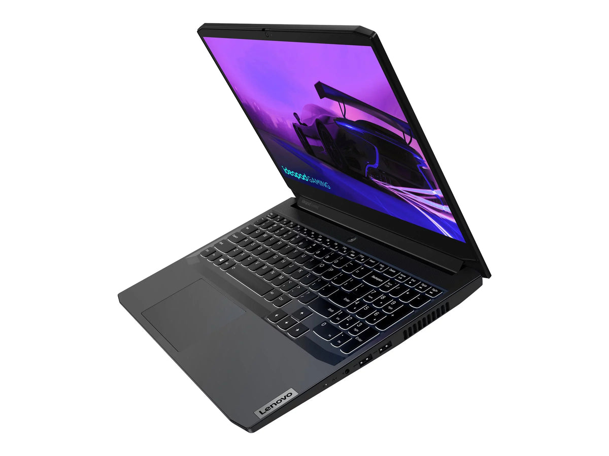 IdeaPad Gaming 3 15ACH6 82K2 - 180-degree hinge design - AMD Ryzen 7 - 5800H / up to 4.4 GHz - Win 11 Home - GF RTX 3050 - 16 GB RAM - 512 GB SSD NVMe - 15.6" IPS 1920 x 1080 (Full HD) @ 120 Hz - 802.11a/b/g/n/ac/ax - shadow Dark - kbd: US