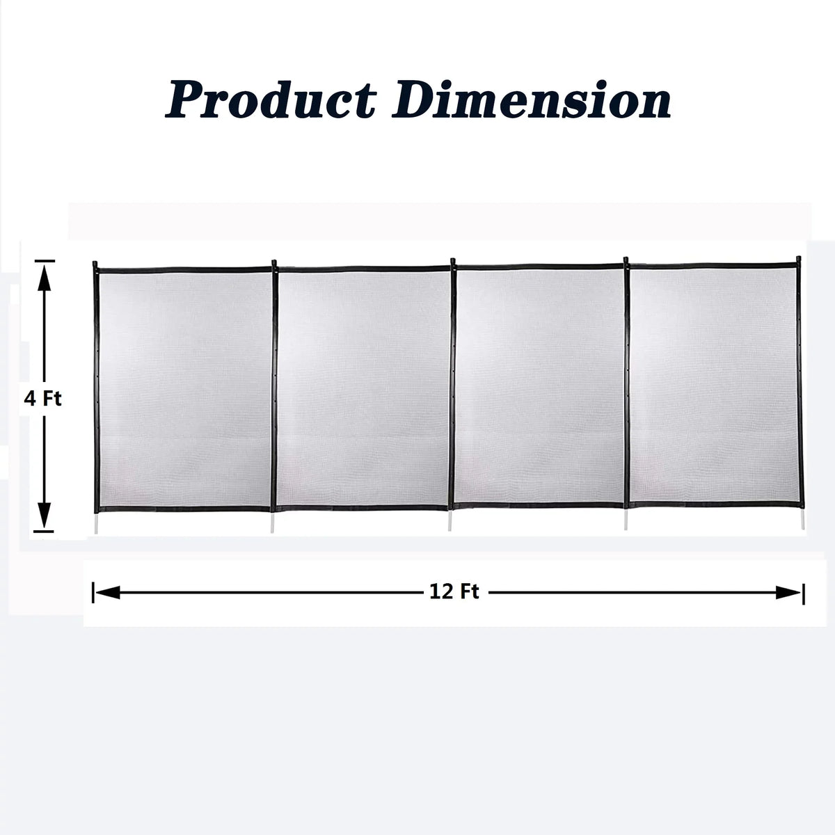 Unique Choice Pool Fence Mesh with Section Kit,12 x 4 Ft Removable In-Ground Pool Safety Ebony