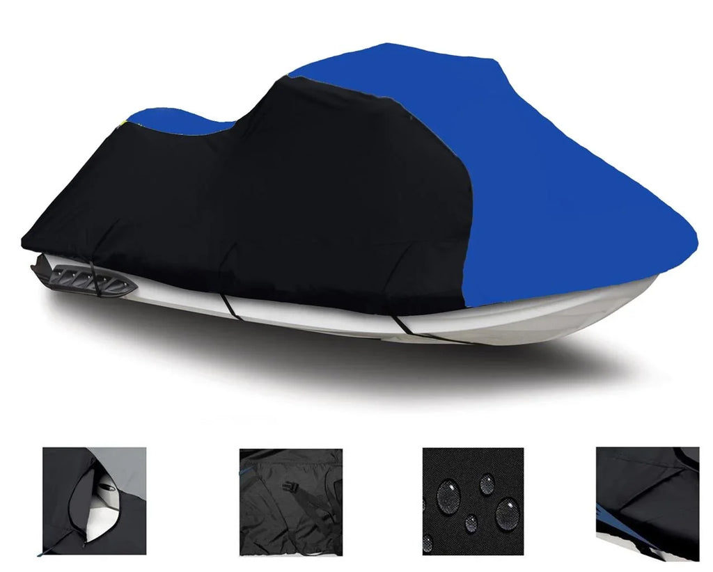Ebony / BLUE HEAVY-DUTY Cover Compatible for Polaris SLH JetSki Jet Ski PWC Cover 1997 1998 1999 2000 2001 TOP OF THE LINE 1-2 Seater