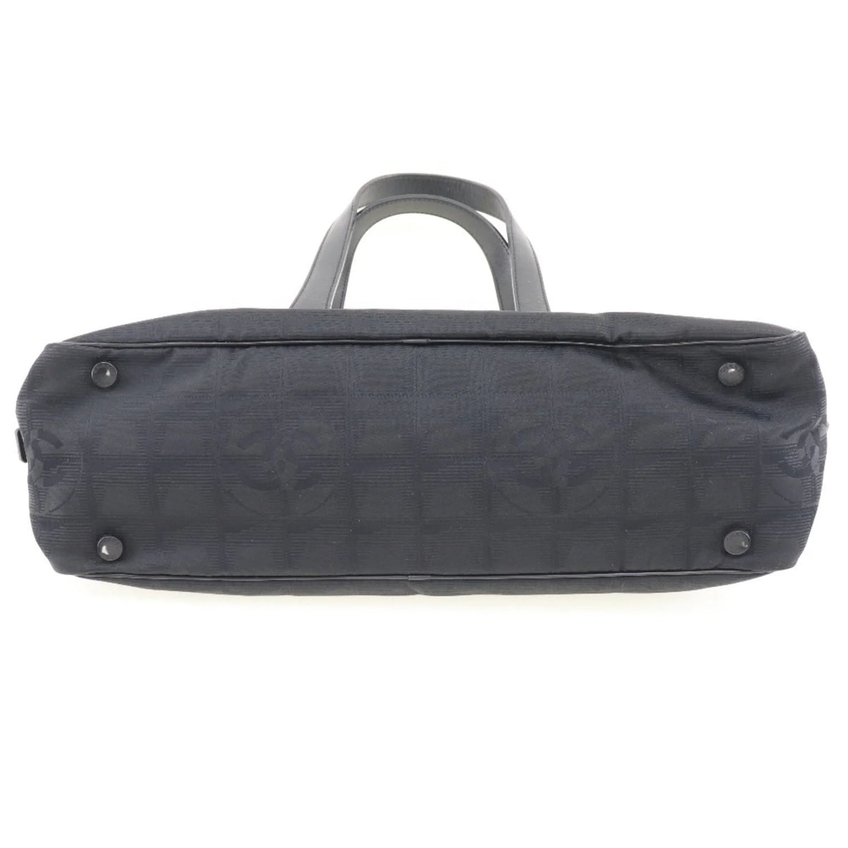 Authenticated Used Chanel Mini Boston New Travel Line A15828 Nylon Canvas Ebony Ladies Handbag