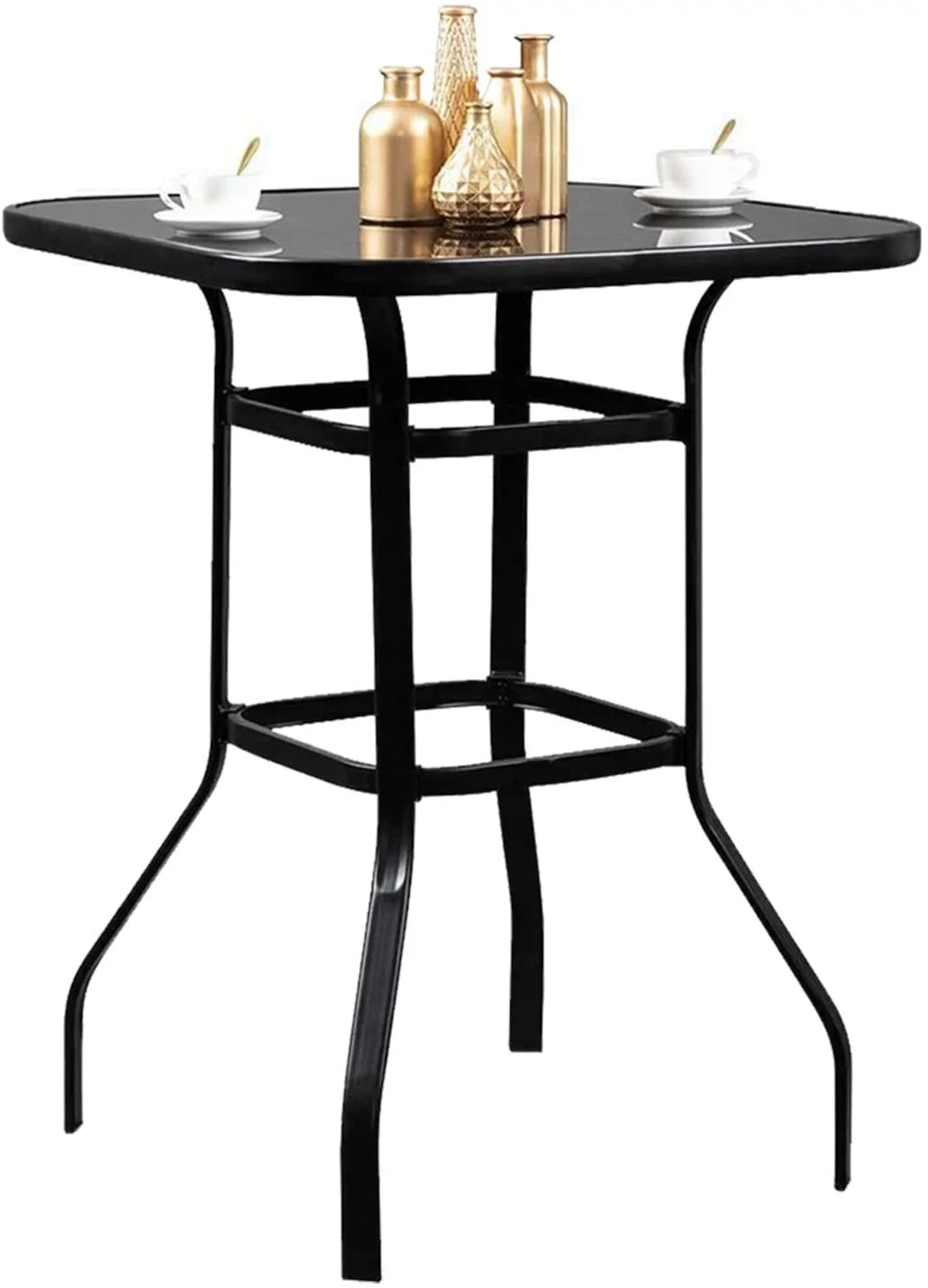 Brier Porch Meal Squire Bar Outside Dining Table With Metal Finish