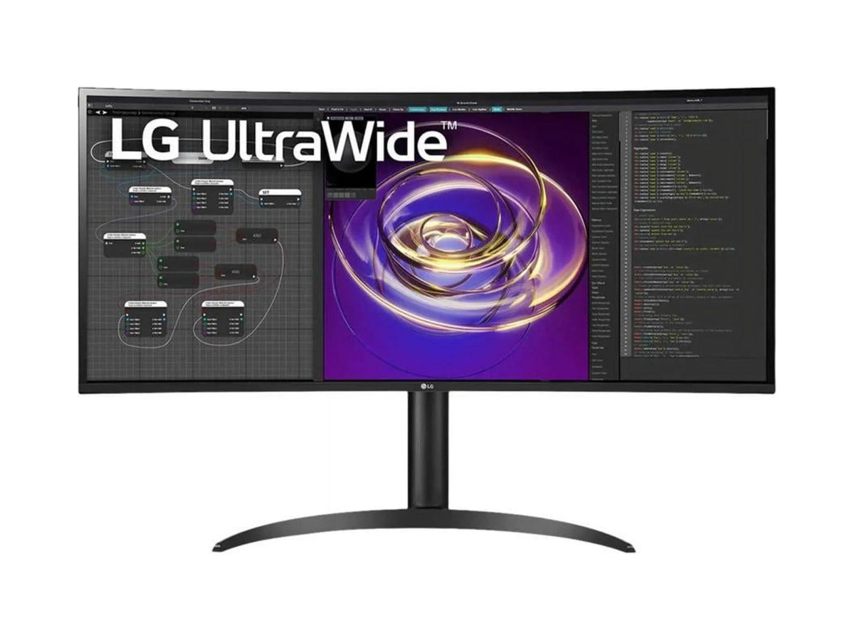Ultrawide 34BP85CN-B 34" UW-QHD Curved Screen Edge LED Gaming LCD Monitor - 21:9 - Glossy Jet Jet Hairline, Textured Ebony - 34" Class - In-plane Switching (IPS) Technology - 3440 x