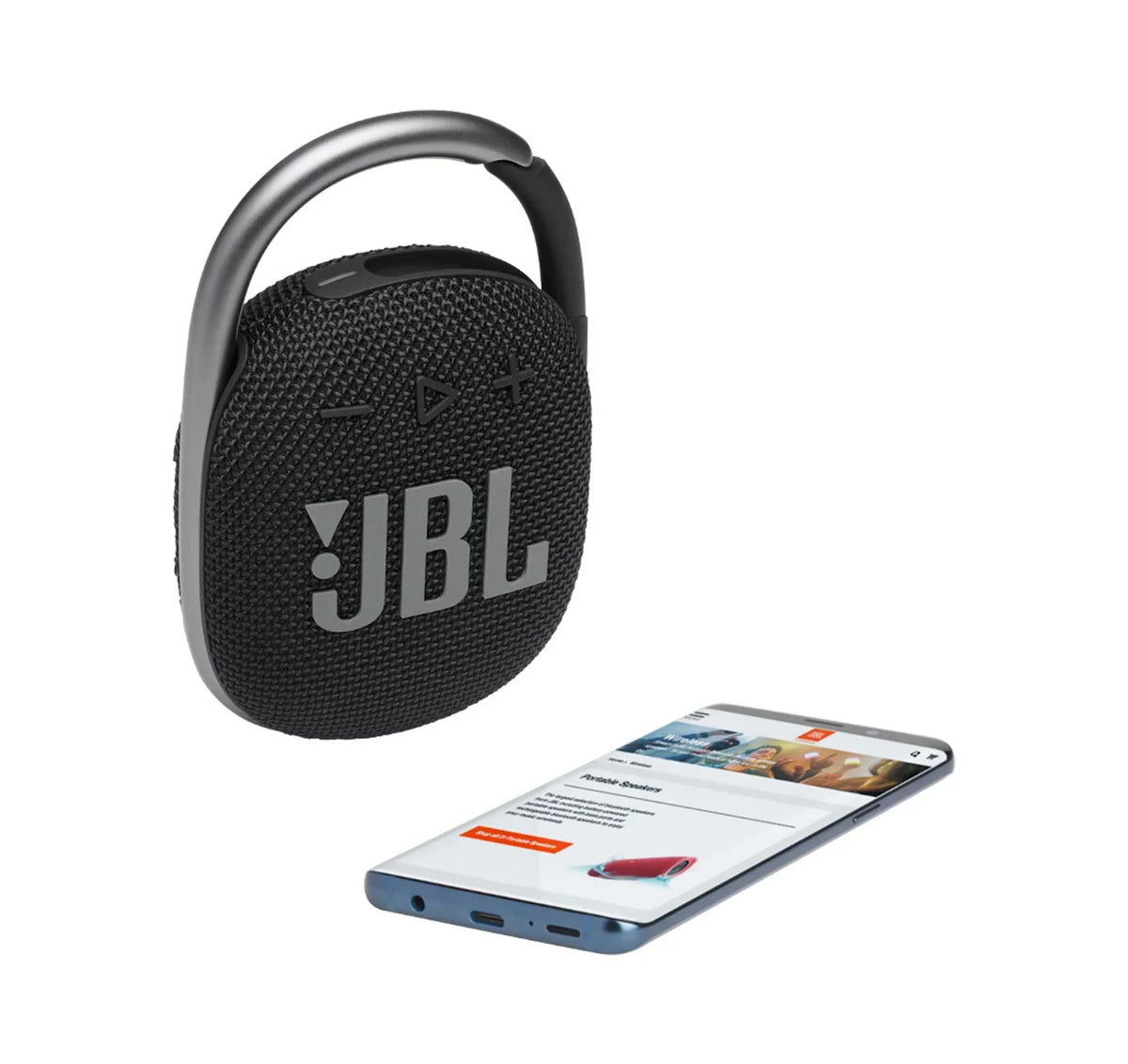 JBL Clip 4 Dark Bluetooth Speaker and divvi Case Kit