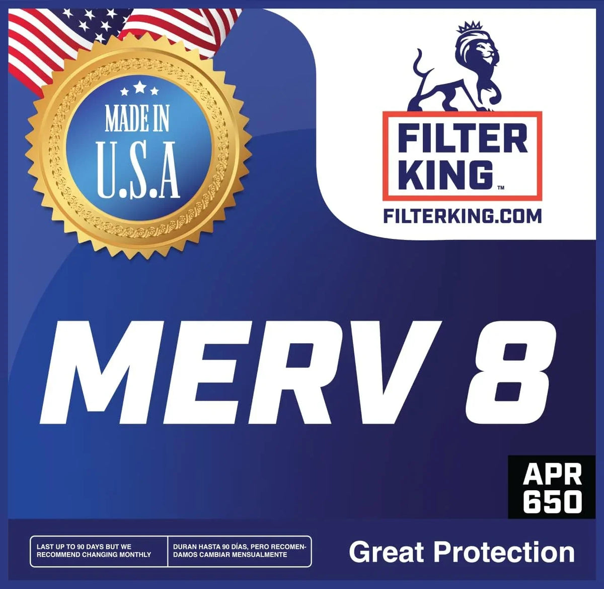 Filter King 9.5x38x1a Air Filter | 4-PACK | MERV 8 HVAC Pleated A/C Furnace Filters | MADE IN USA | Actual Size: 9.5 x 38 x .75"