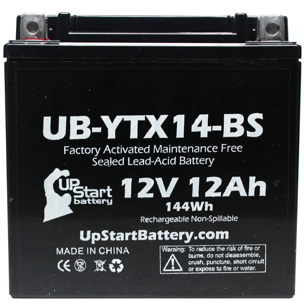 5-Pack UpStart Battery Replacement for 2012 F800ST, GS 800 CC Factory Activated, Maintenance Free, Motorcycle Battery - 12V, 12AH, UB-YTX14-BS