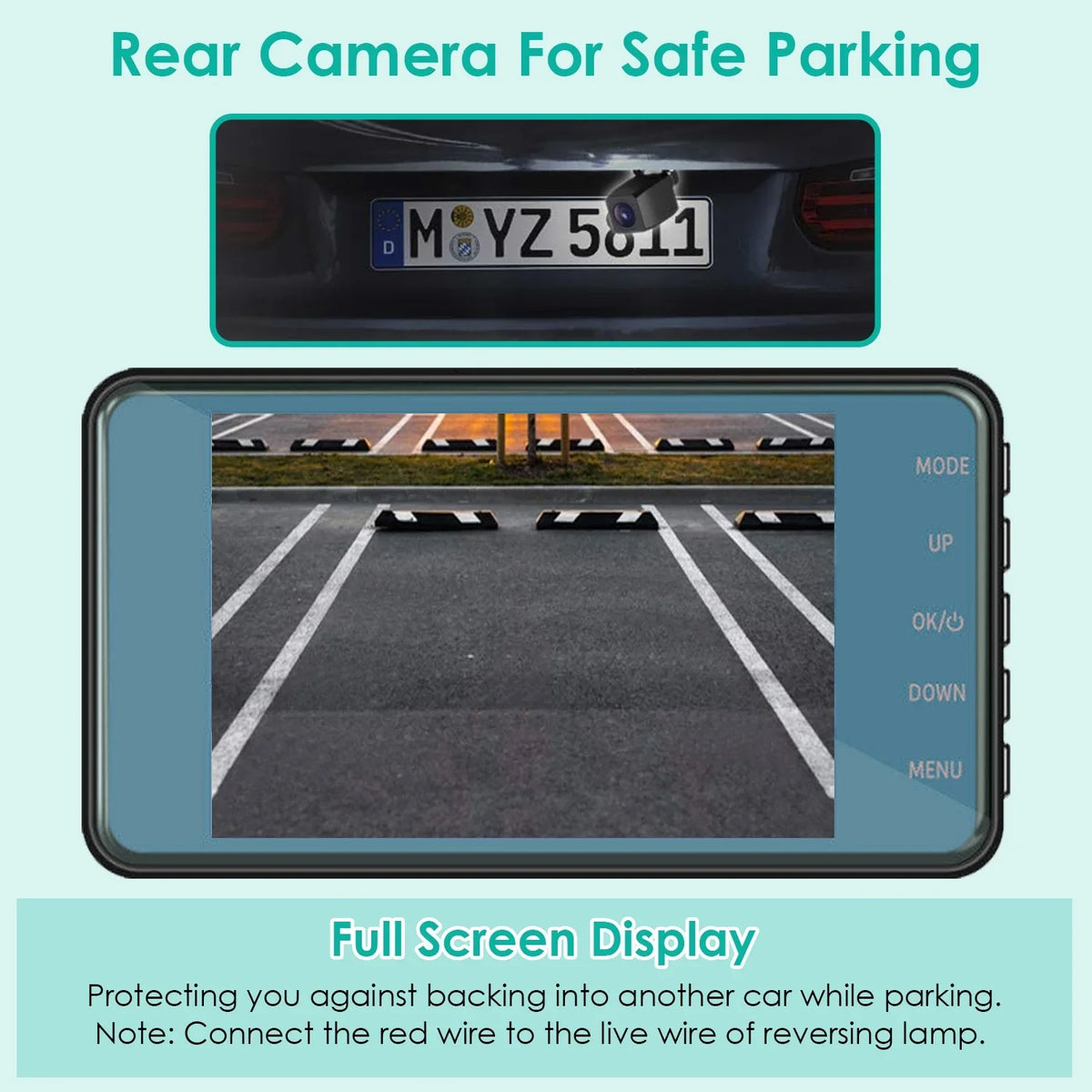 iMounTEK Car Dash Camera with Parking Monitor&G-Sensor, 70° Super Wide Angle,G-Sensor, 4.5" Front and Rear Dual Dash Cam