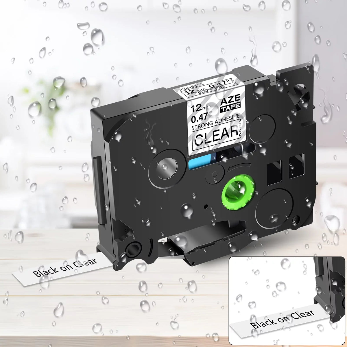 GREENCYCLE 40PK Compatible for Brother P-touch Dark on Clear 12mm TZ TZe TZe-S131 TZ-S131 TZ-131 TZe-131 Extra Strength Laminated Label Tape
