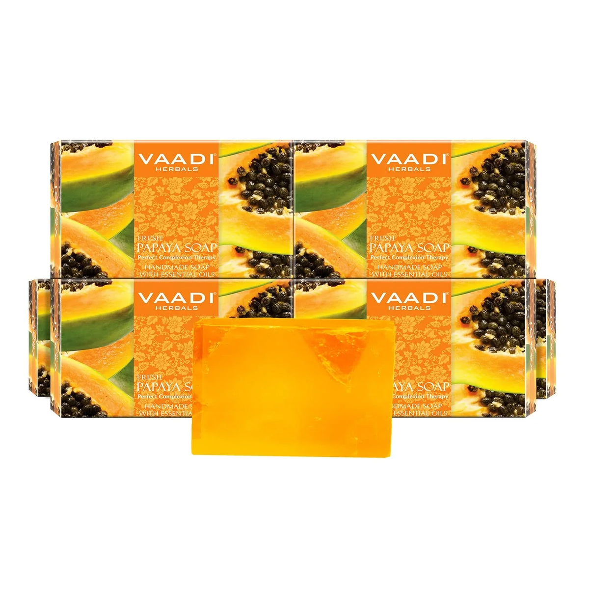 Vaadi Herbals Fresh Papaya Soap, 75G (Pack Of 6)