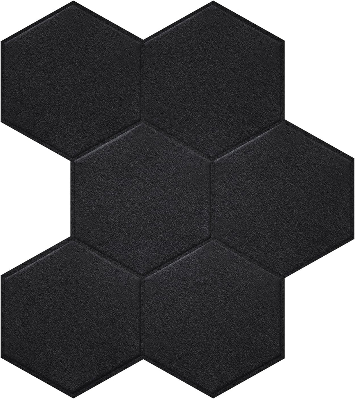 Real 3D Matte Dark Self Adhesive PET Tiles Big Hexagon Peel and Stick Backsplash for Kitchen Bathroom(11.57''x10.35'',10-Sheet)
