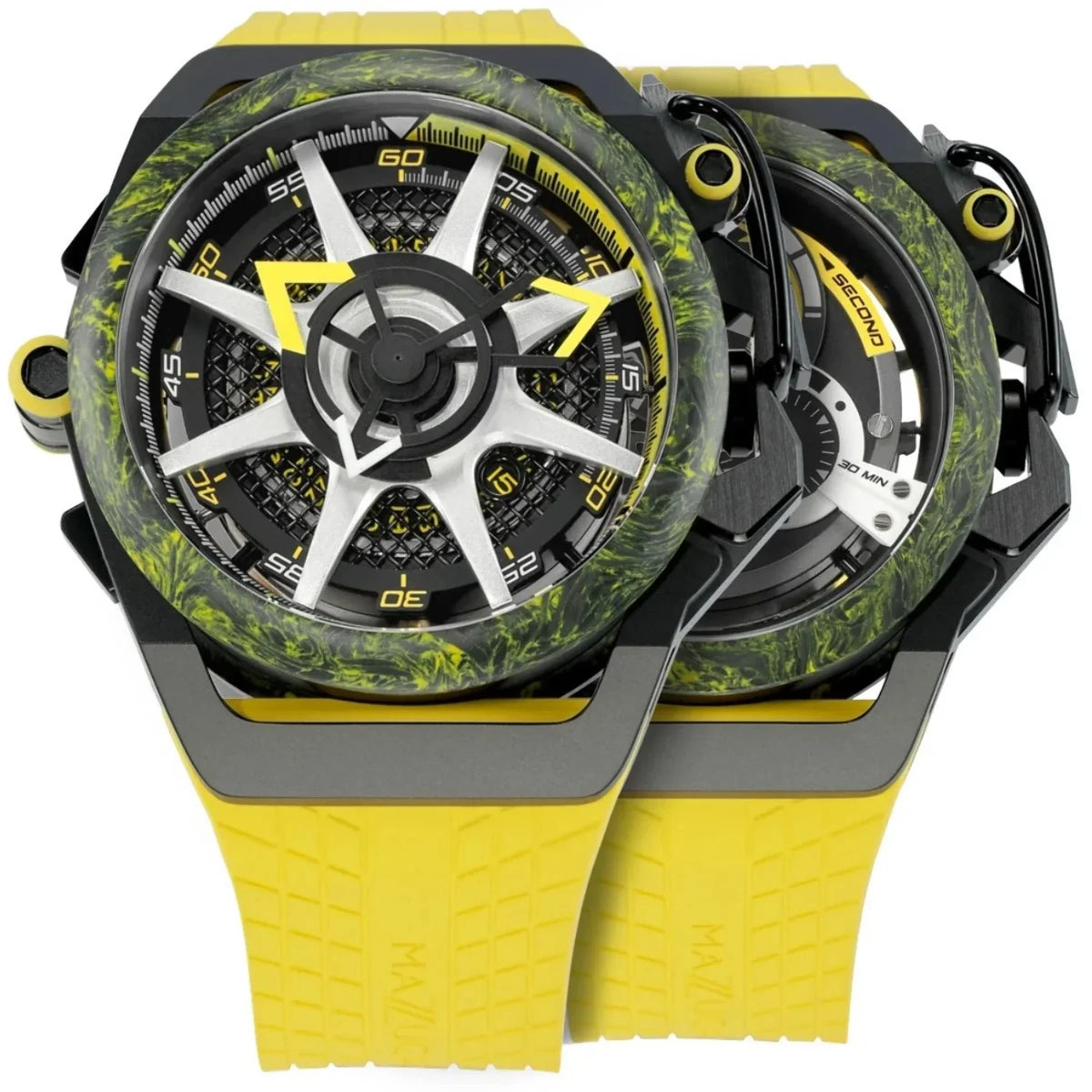 Mazzucato Rim Monza Reversible Chronograph Twin Dial Automatic Men Watch for Adult - Dark