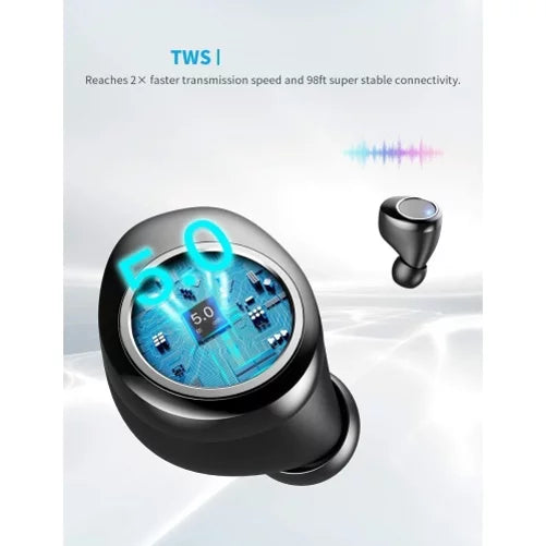 Wireless Earphones TWS True Stereo Earbuds Headphones w Mic Charging Case LED Display V9V for Nokia 8 V 5G UW - Nubia Red Magic 3 / 3S - OnePlus 8, 7T, 9, Nord N200 5G N100 N10 5G, Pro